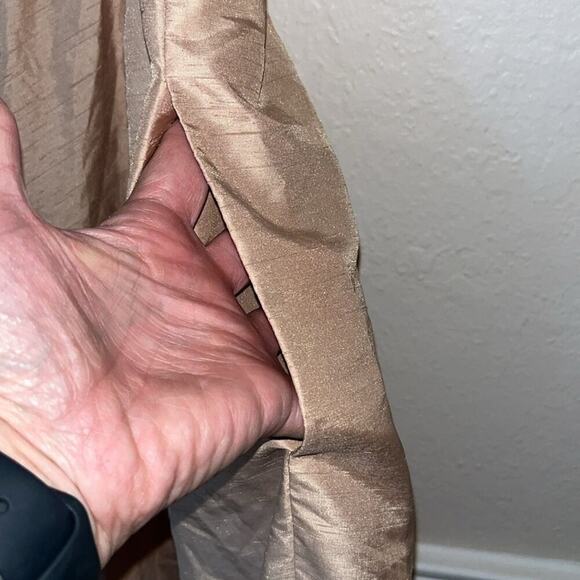 Utility Vintage 80s Button Down Fit and Flare Khaki Belted Shirtdress pockets - Picture 11 of 11